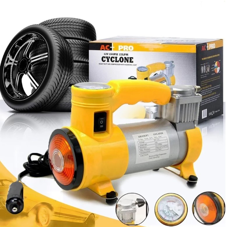 Compresor de Aire Amarillo Neumáticos De Aire Vehículos y Ciclas Ac+pro Cyclone